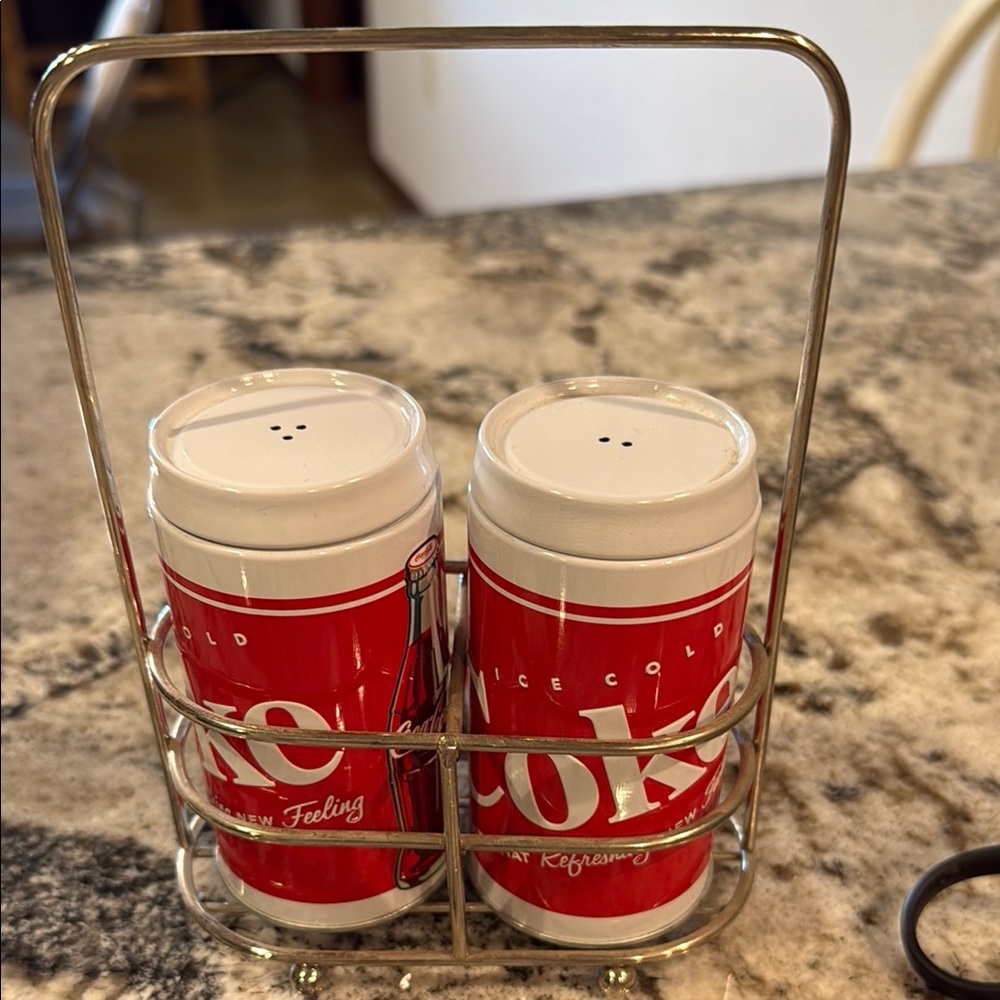 Vintage Coca-Cola Red and White Shaker Set